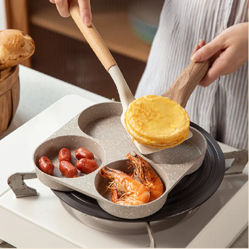 

Fried Egg Hamburger Machine Non Stick Household Four Hole Breakfast Pan Artifact Small Pancake