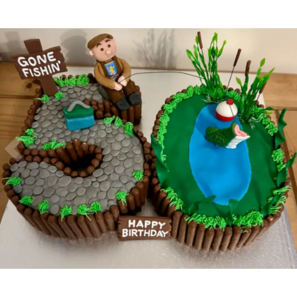 Топпер для рыболовного торта Gone Рыболовный торт с язычком окуня знак днем