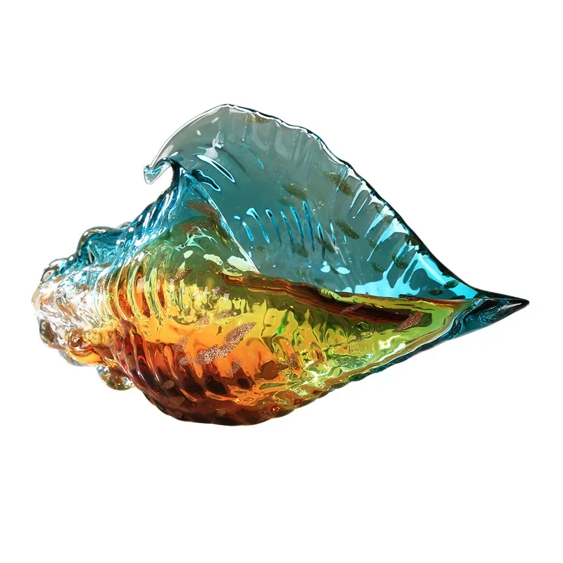 Прозрачная стеклянная раковина красочная статуя ракушки современный дизайн