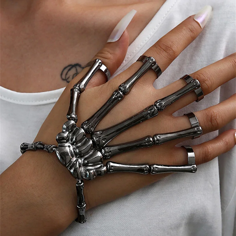 

Браслет средневековые украшения, регулируемая цепочка, в стиле киберпанк, в стиле ретро, для Хэллоуина, для взрослых, 2022