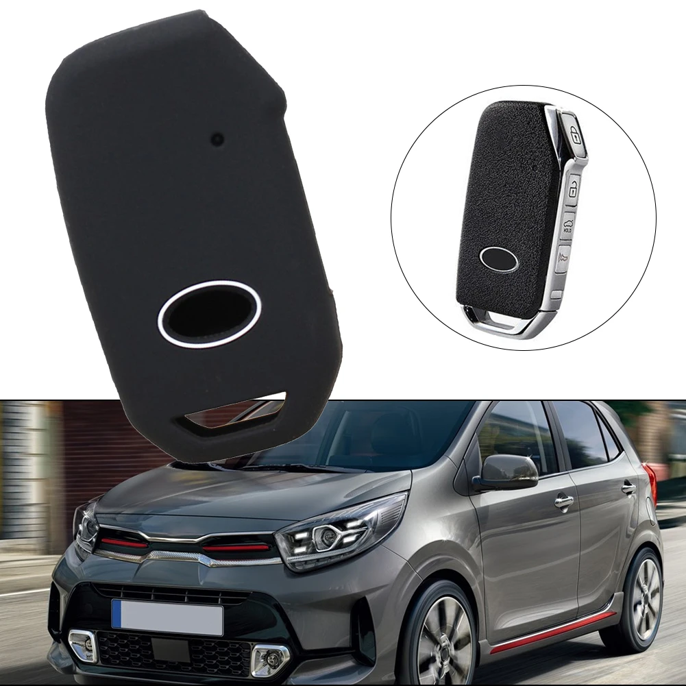 

Car Silicone Remote Key Case Cover Shell Black Car Keys Cover Case Accessories For Kia 2020+ For Hyundai 2020+ For Sportage 2020