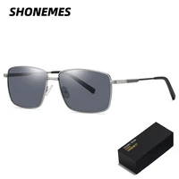 shonemes polarized sunglasses mens square shades metal frame 60 45 145 brand design outdoor driving sun glasses for male