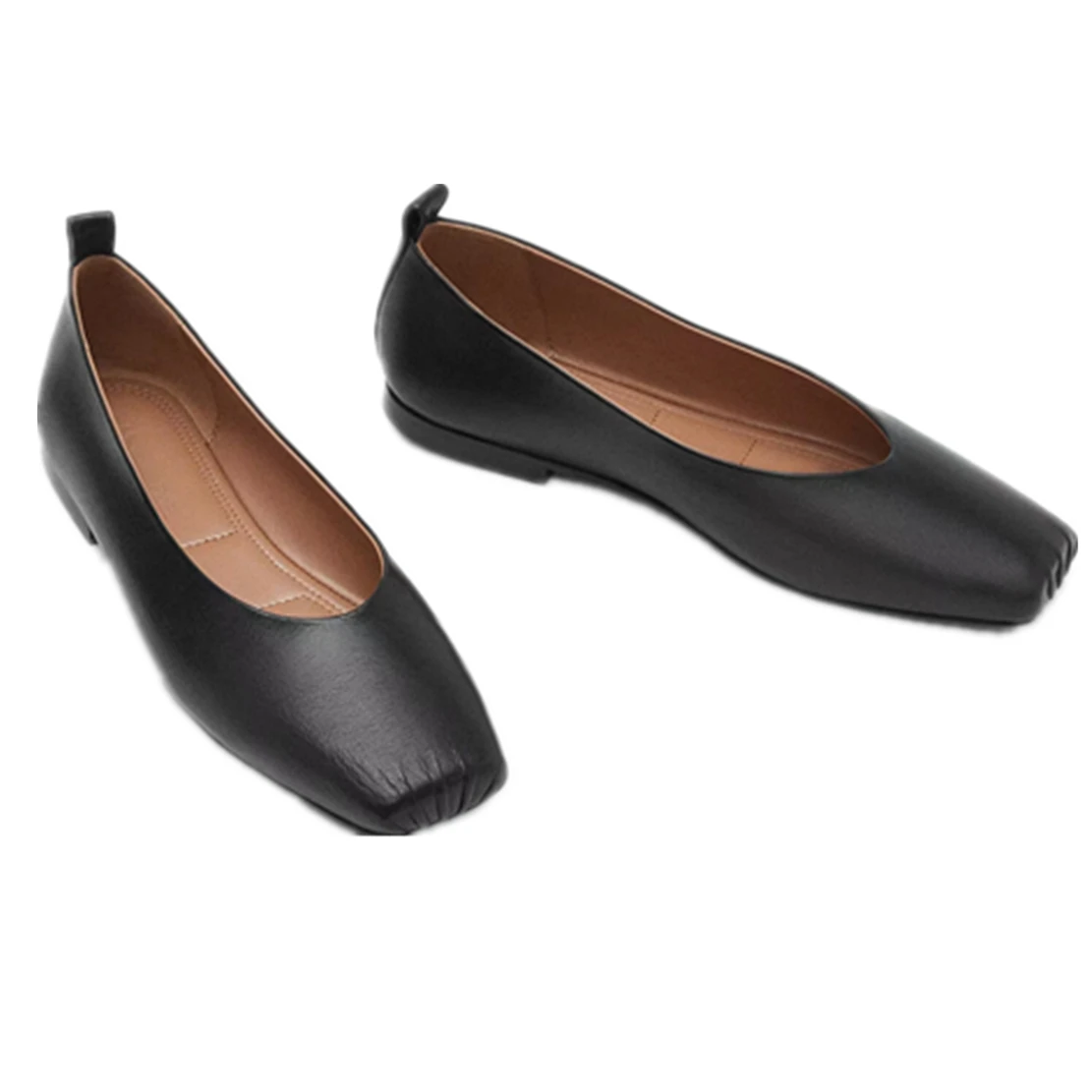 Elmsk French Style Fashion Shoes Women Flat Shoes Elegant Slip-On Loafers Women Sheep Square Toe Vintage Garden