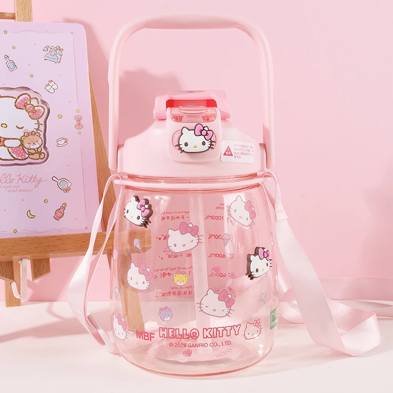 Kawaii Sanrioed MyMelody Kuromi Cinnamoroll мультяшная большая чашка для живота соломенная