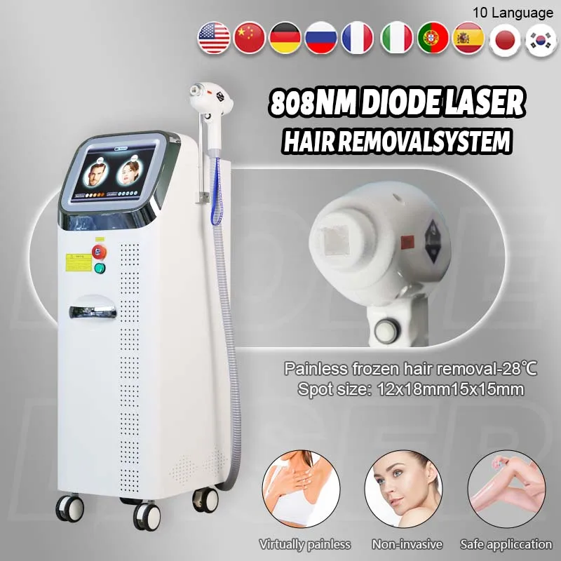 

Free Shipping Large spot handle 1200w 808nm Diode Laser Machine For Hair Removal & Skin Rejuvenation/ Painless Hair Removal