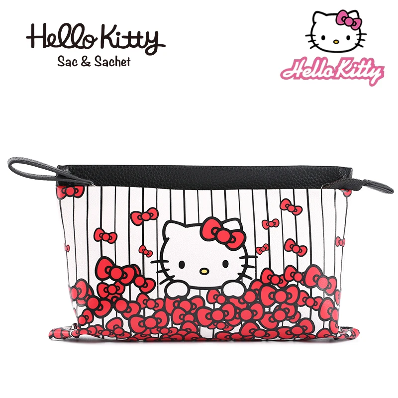 

Anime Kawaii Hello Kitty Women Bag Print Cute Striped Bow Hand Clutch Chain Clutch Bag Shoulder Bags Sanrio Coin Purse Girl Gift