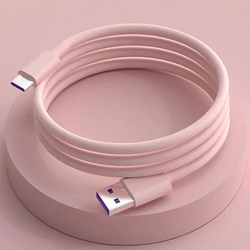 

65w 5a Super Fast Charge Suitable For The Type Interface Silicone Usb Cable 1m 1.5m 2m Type-c Charger Data Cable Type C Portable