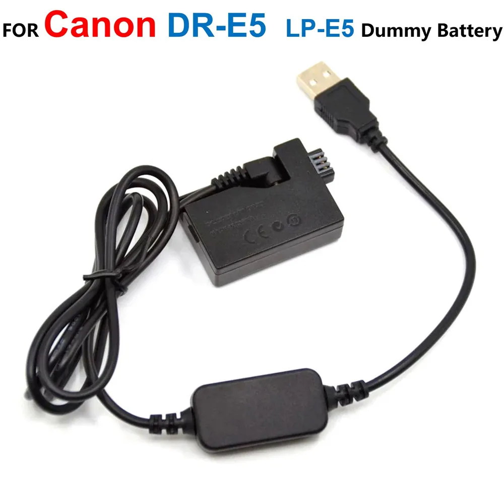 

DR-E5 Coupler LP-E5 LPE5 Fake Battery+ACK-E5 Power Bank 5V USB Cable For Canon EOS 450D 500D 1000D Rebel XSi XS Kiss F X2 X3 T1i