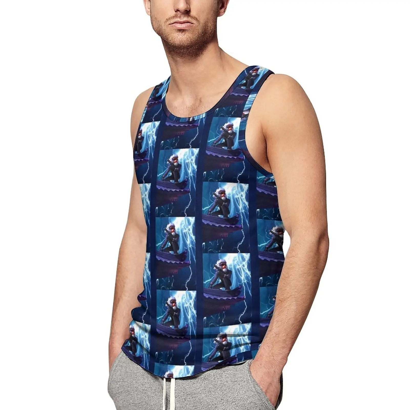 

Hit Monkey Print Tank Top Fun Animal Cool Tops Summer Workout Man Design Sleeveless Vests Plus Size 4XL 5XL
