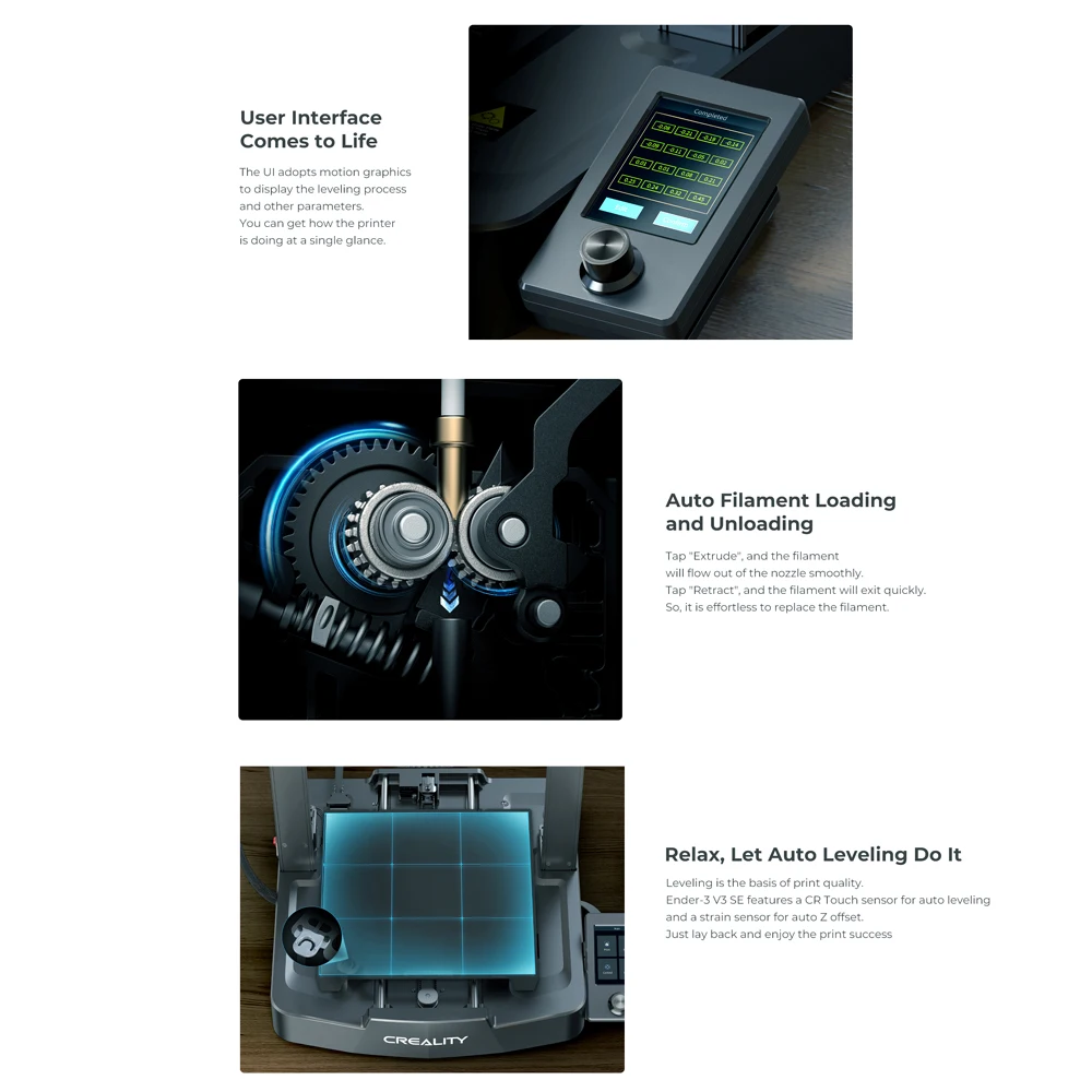 3D-принтер Creality Ender 3 V3 SE/KE Sprite прямая экструзия 250 мм/с более быстрая скорость