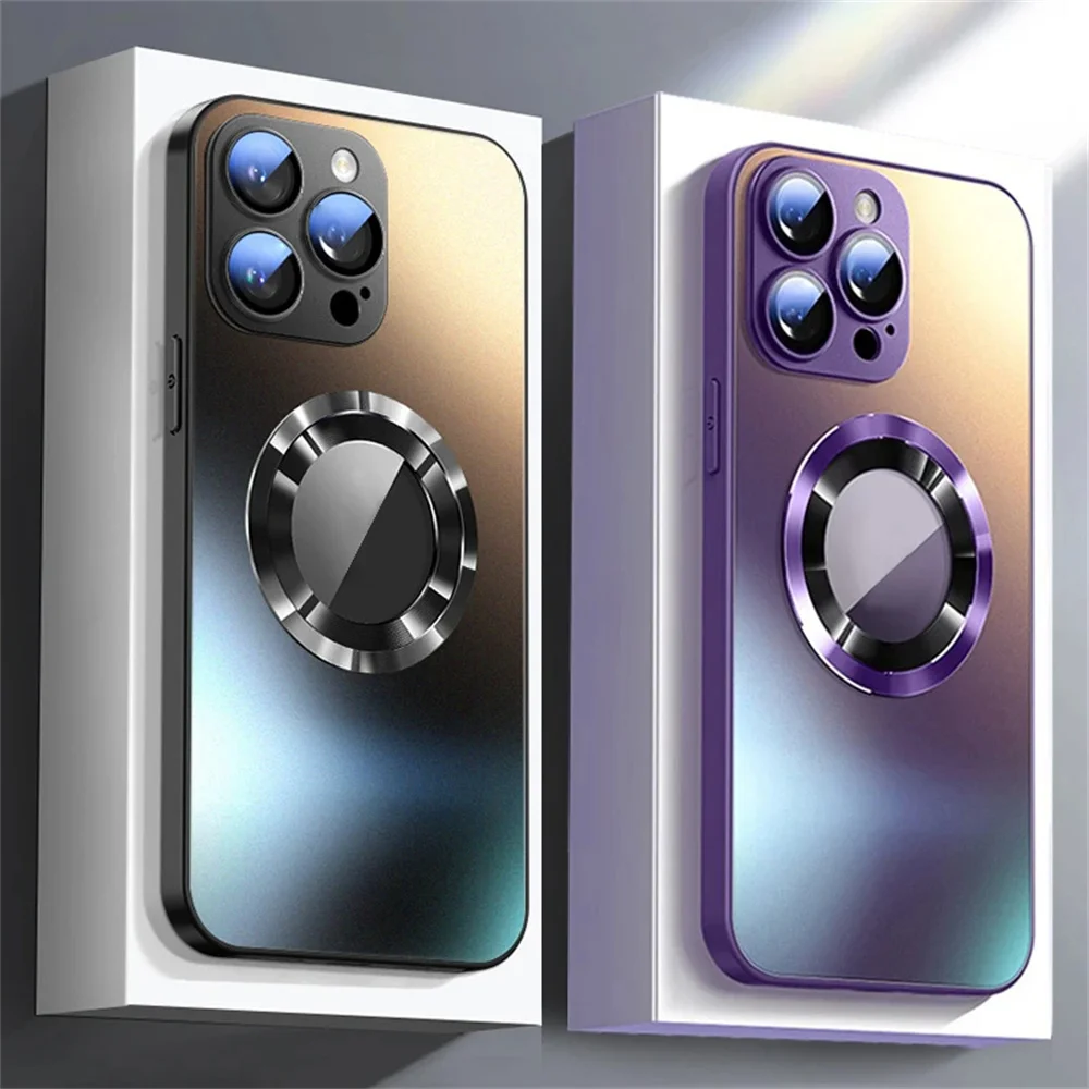 Оригинальный матовый стеклянный Магнитный чехол AG для телефона iPhone 16 15 Pro Max 14 13 12