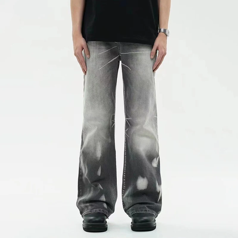 Винтажные мужские потертые джинсы PFNW новые американские свободные брюки с
