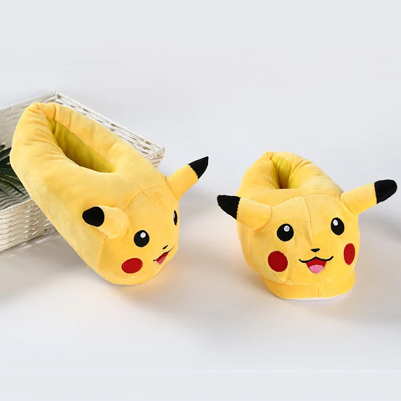 

Pokemon Pikachu Plush Slippers Girls Kawaii Cartoon Winter Warm Home Shoes Indoor Non-Slip Warmth PP Cotton Kids Christmas Gifts