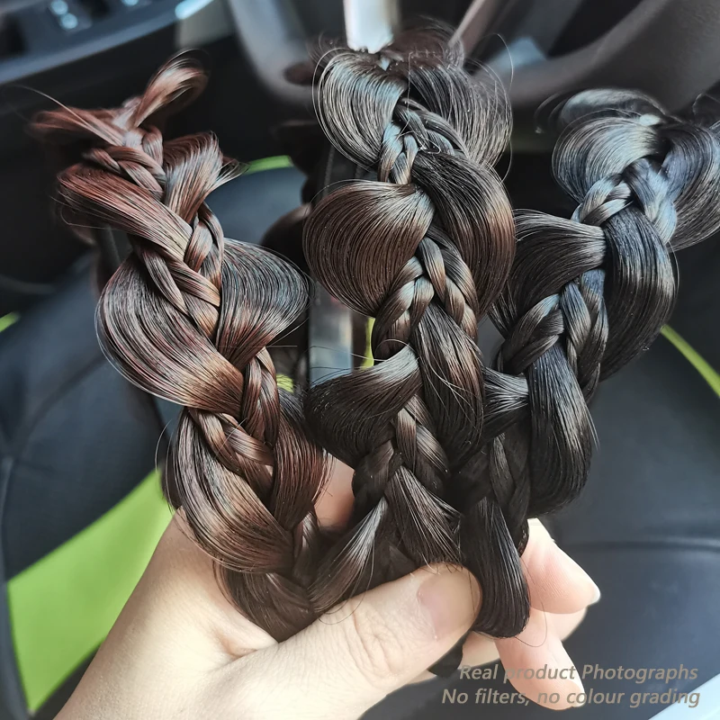 

Повязка на голову с тремя сэндвич-волосами для женщин, плетеный головной убор с широкими полями, ручная работа, аксессуары для волос