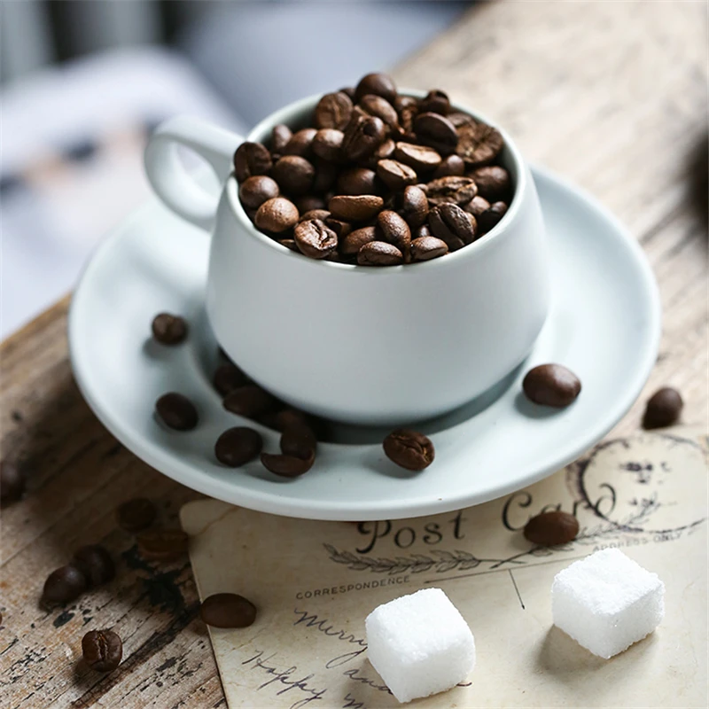 Ceramic Italian coffee cup and plate set Small creative Tea Cups Coffee mug Nordic simple |