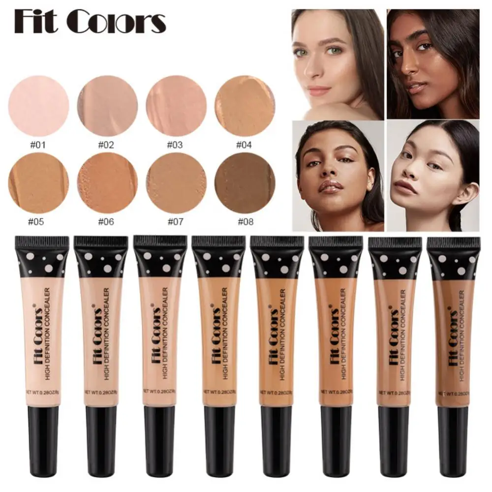 

Professional 8 Color Soft Tube Concealer Liquid Foundation Cream Covers Dark Circles Blemish Acne Spots Face Contouring Cosmetic