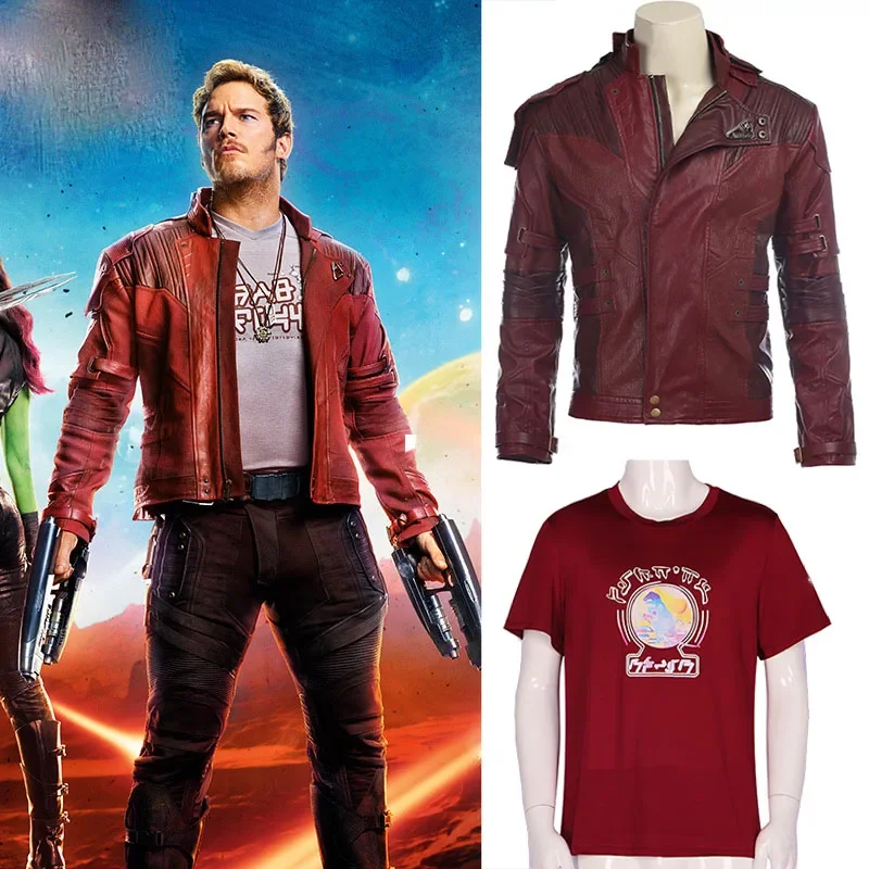 Starlord Red Jacket Косплей Питер Джейсон Квилл красная рубашка костюм мужская с