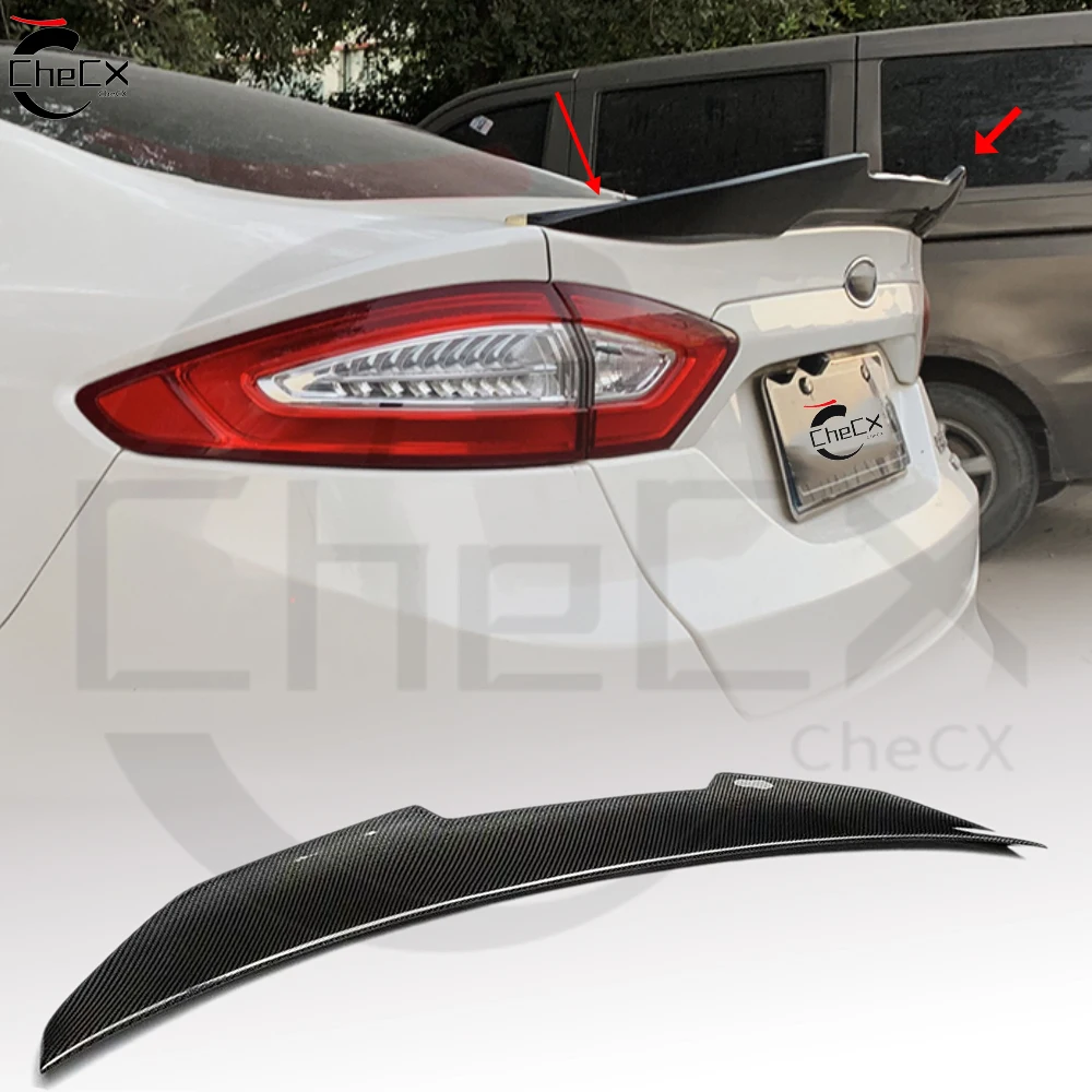 Задний спойлер из стекловолокна для Ford Mondeo/Fusion Auto 2013-2017 яркий черный декоративный