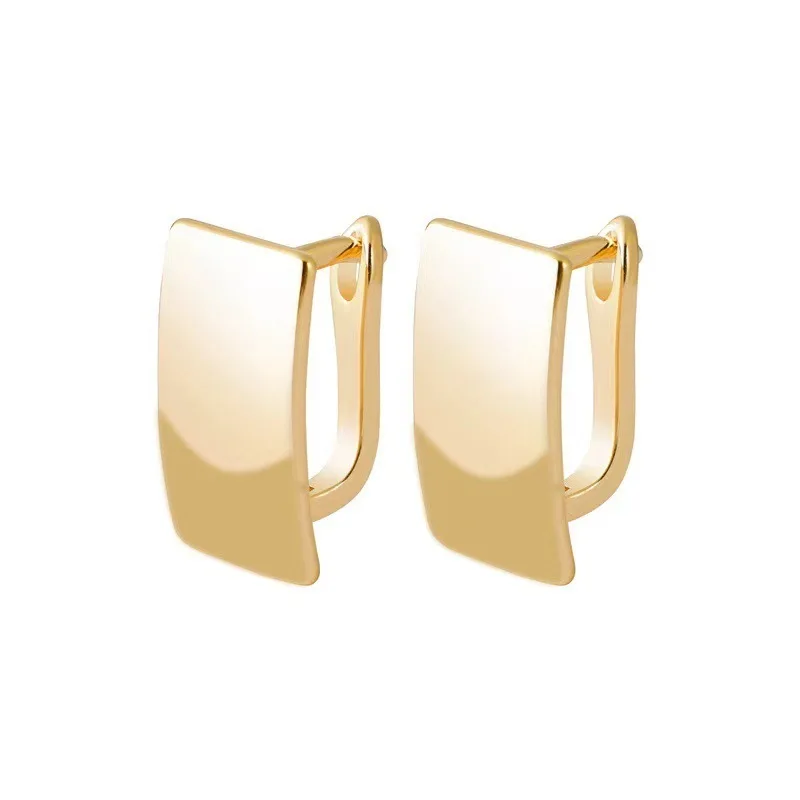 

Simple Gold Square Glossy Ear Clip Half Circle Punk Geometric Stud Earrings for Women Jewelry 2022 pendientes bijoux brincos