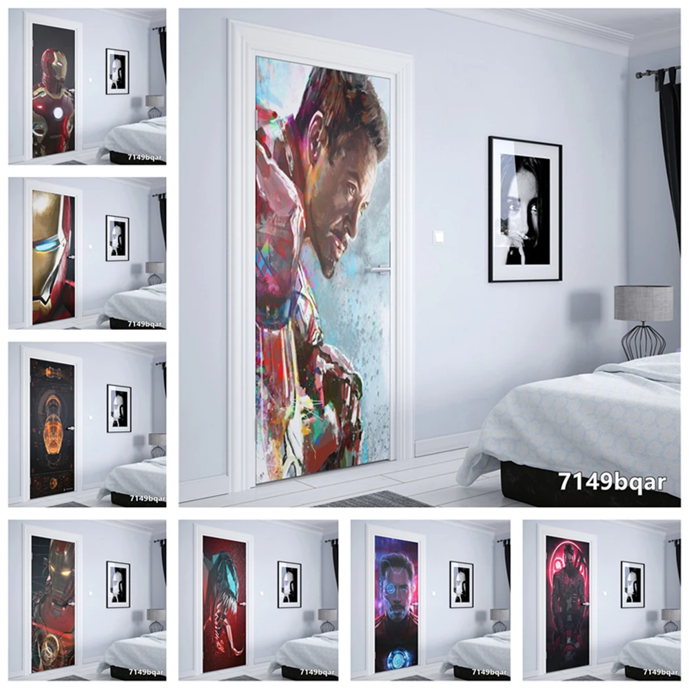 

Настенные наклейки «мстители», «супергерой», «Marvel», абстрактное искусство, настенные наклейки для детской комнаты, украшение для двери, кин...