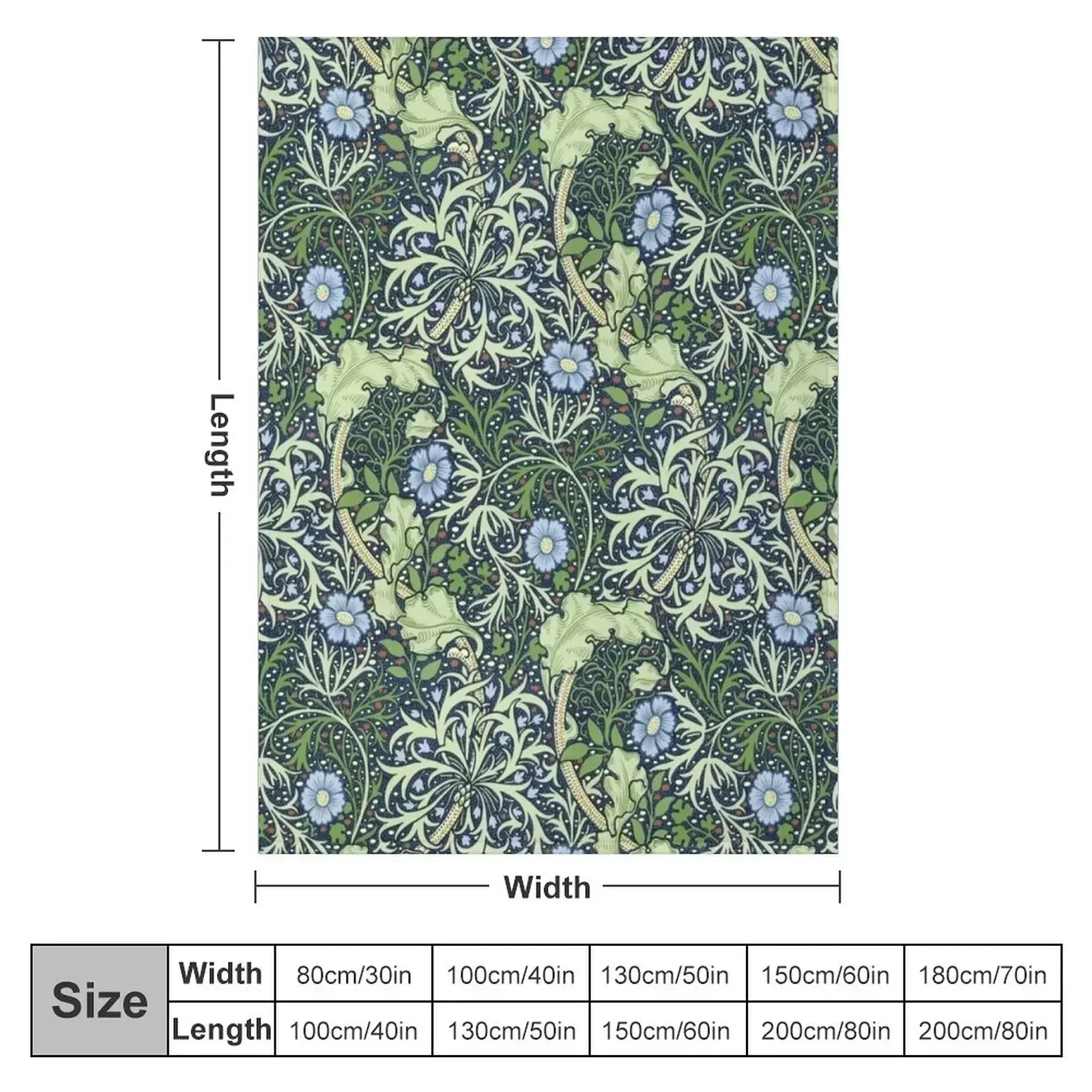 Одеяло Морские водоросли Джона Генри Дорога для Уильяма Морриса