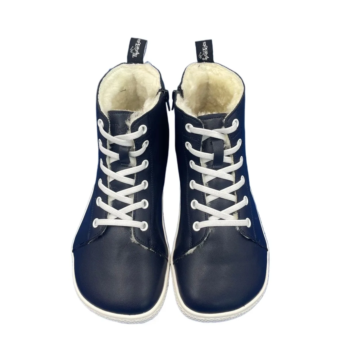 Зимние ботинки из натуральной кожи Tipsietoes Top Barefoot с подкладкой натурального меха и