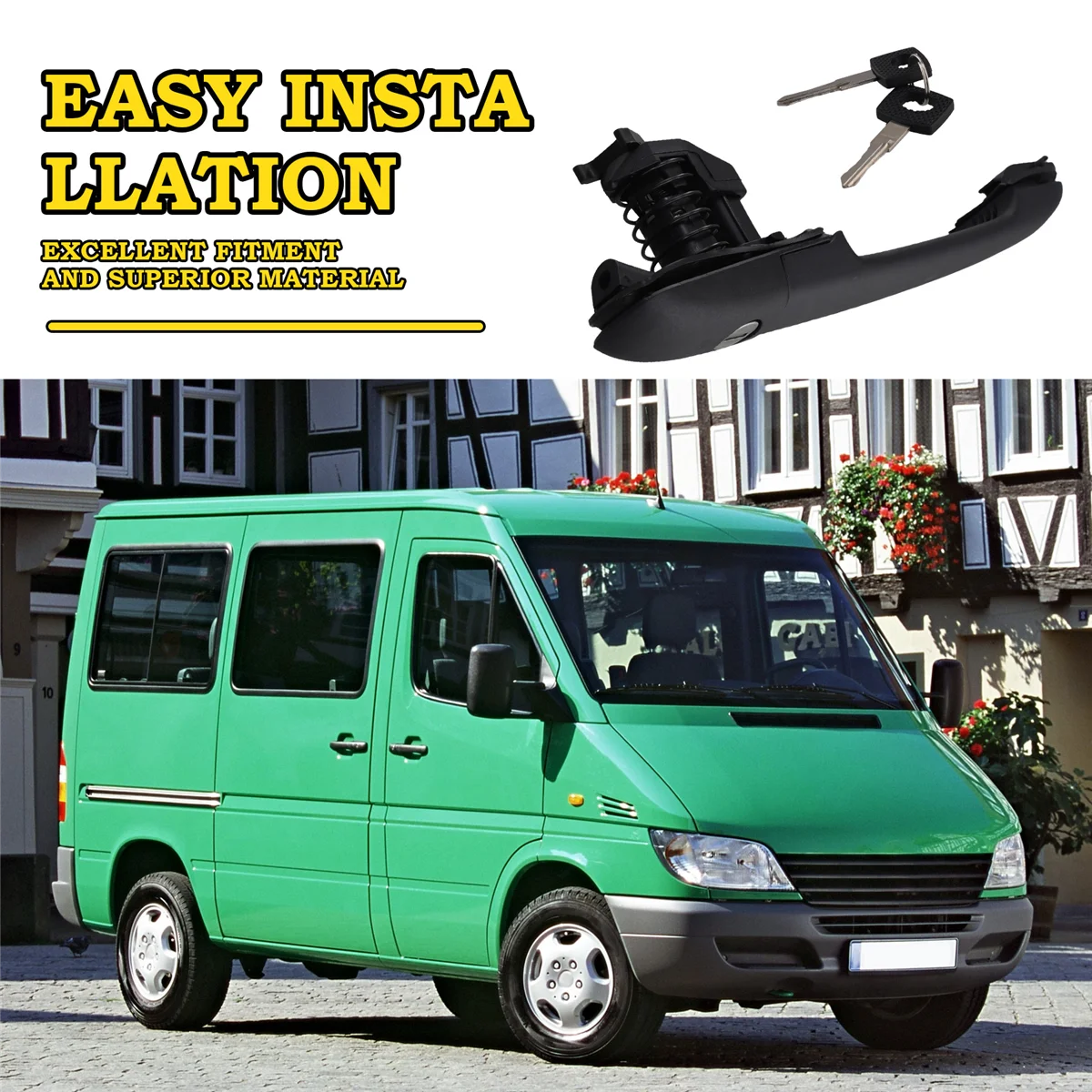 Фото Дверная ручка 0007601359 с замком для Mercedes Sprinter 2-T Box 901 902 1995-2006 №5