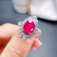 meibapj natural ruby gemstone fashion ring for women real 925 sterling silver fine wedding jewelry