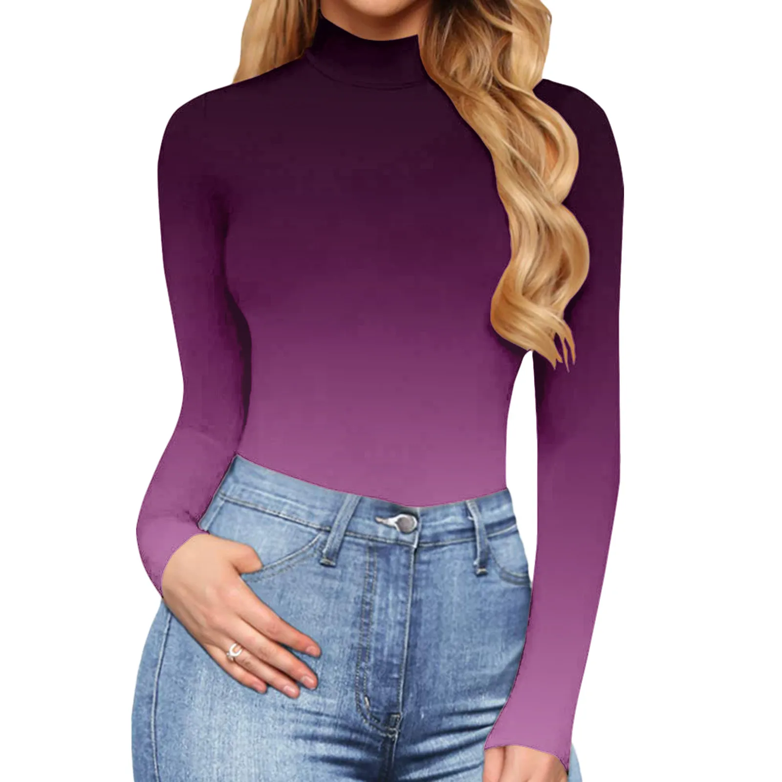 Женский комбинезон с длинным рукавом ложным воротником |