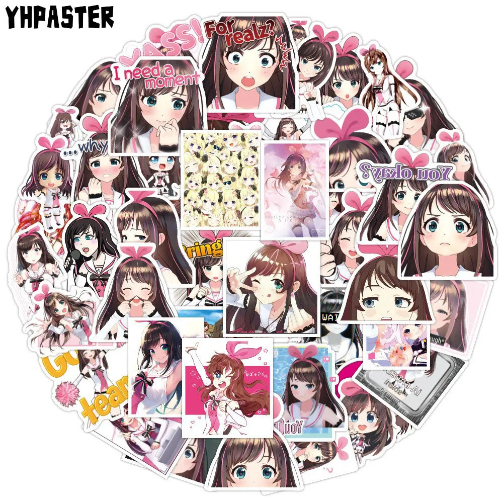 10/30/50 шт. Мультяшные аниме наклейки Kizuna AI с Виртуальным якорем для багажа ноутбука