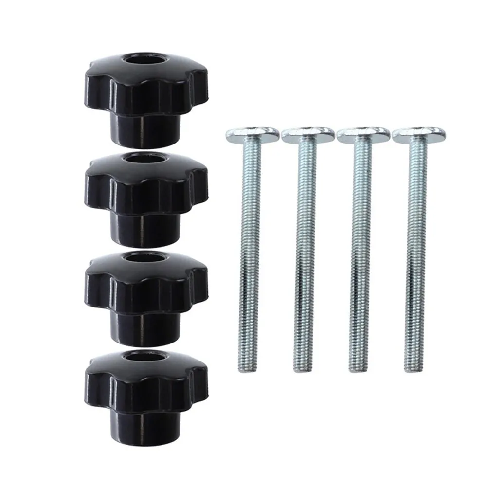 

4pcs Set M8x100mm Plastic Knob Nut T-Slider Bolt Carbon Steel Zinc Plated For Clamping Jigs Holding Slot Special Accessory