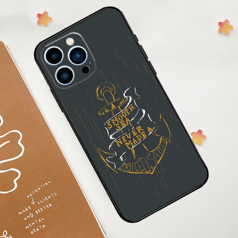 Чехол якорь морской пляж для телефона iPhone 15 14 13 12 11 Pro Max Mini 7 8 Plus XS X XR SE 2022 2020 задняя