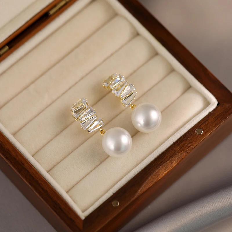 Новые модные французские Роскошные серьги с искусственным жемчугом женские в