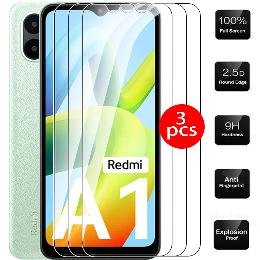 

3 шт. закаленное стекло для Xiaomi Redmi A1 Защитная крышка для Redmi A 1 1 1A Φ 6,52 дюймов redmy A1 чехол Защитная стеклянная пленка
