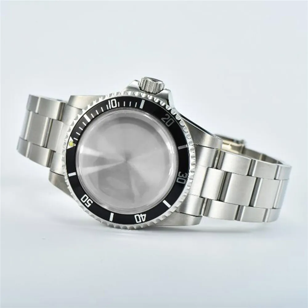 39.5mm Retro Stainless Steel Case Strap Set 100 Meters Super Waterproof Acrylic Lens Watch Case for NH35 NH36 Movement