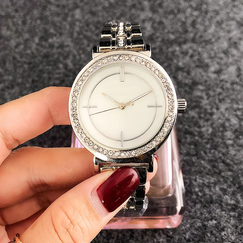 Brand Wrist Watches Women Girl Ladies Crystal Style Quartz Casual Steel Metal Band Clock m7087