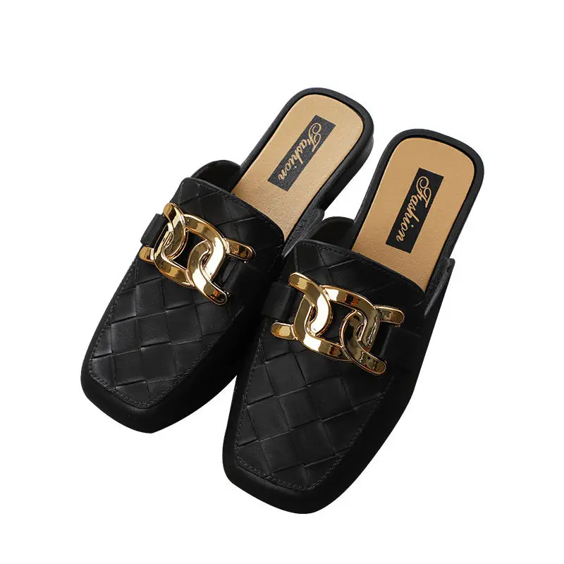 Мюли женские уличные легкие шлепанцы на мягкой подошве квадратный носок сланцы