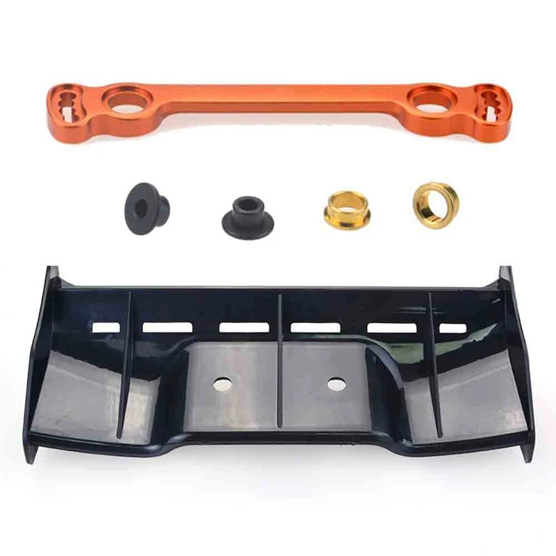 

2 комплекта радиоуправляемых запчастей для автомобиля: 1 комплект 8146 металлическая фотолампа оранжевого цвета и 1 шт. заднее крыло 8216