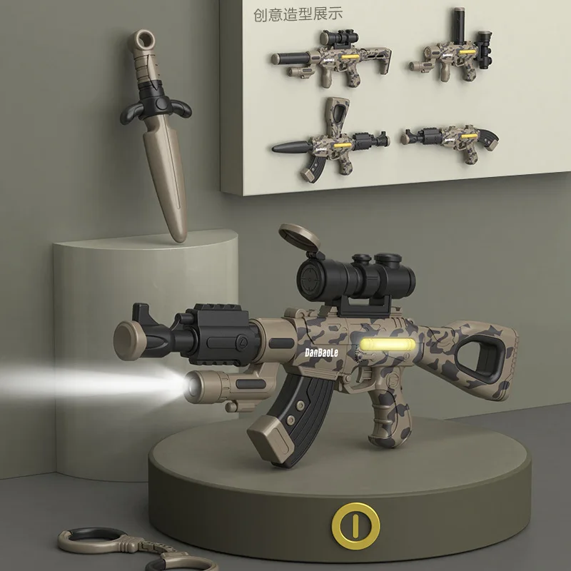 

2022 New Upgraded Version 12pcs Assemble Toy for Boys Military Weapon Submachine Gun Sniper Rifle Assault Gun with Exquisite Box
