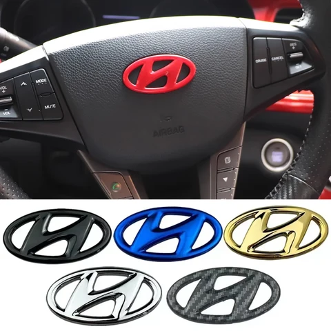 Для Hyundai ABS автомобильный руль логотип эмблема наклейка Elantra Sonata Tucson I30 I20 Accent Genesis Tiburon Kona Tiburon