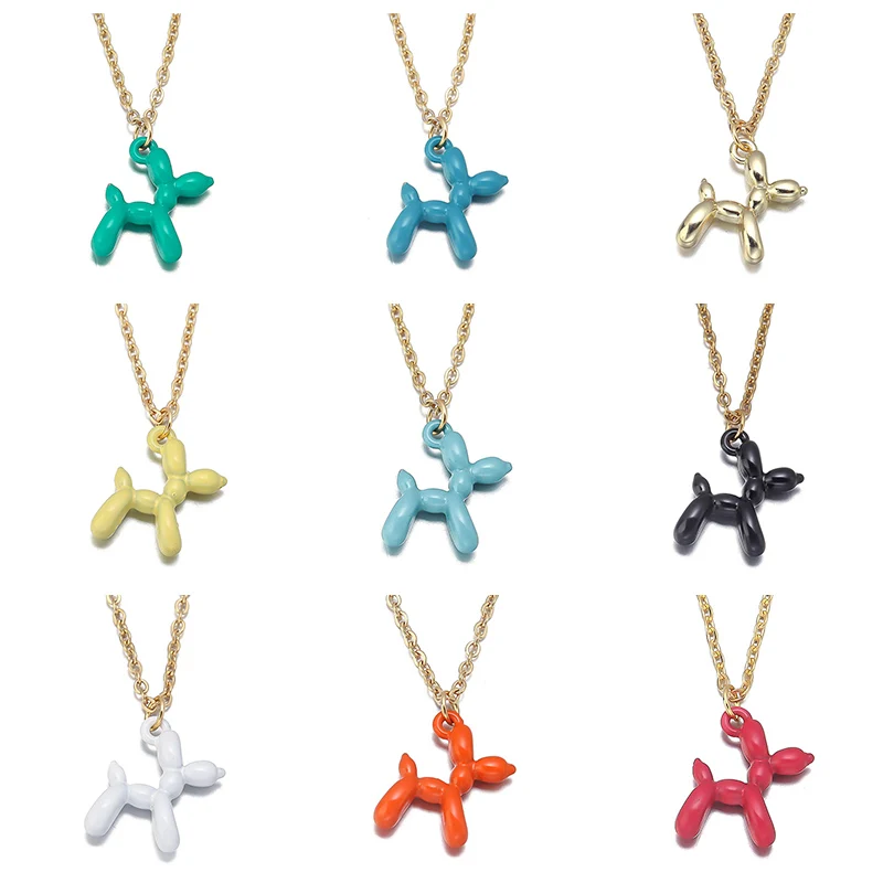 Сплав спрей краска Блестящий пузырь собака Коллекция ожерелье из нержавеющей