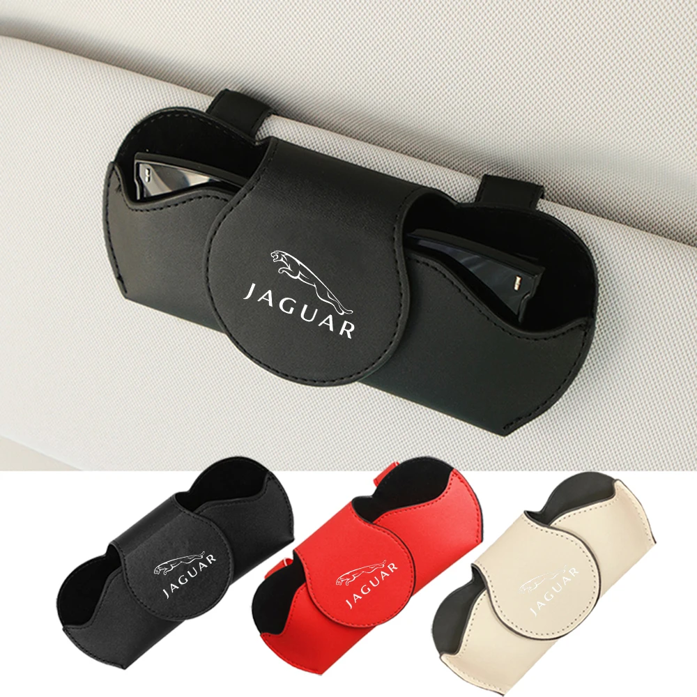 

Car Glasses Case Auto Sun Visor Glasses Sunglasses Clip Card Ticket Holder for Jaguar XF XJ XJL XE XKR XK E F I PACE JS R sport