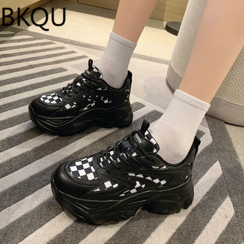2022 Young Fashion Designer Women Casual Sneakers Ladies Platform Shoes Breathable Thick Sole Female Sport  кроссовки женские images - 6
