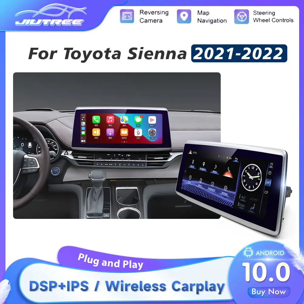 

Android для Toyota Sienna 2021 2022 Радио мультимедийный автомобильный DVD GPS навигатор стерео магнитофон головное устройство Carplay аудио сенсорный BT