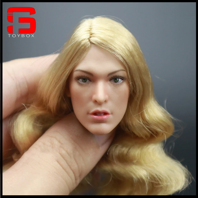 В наличии 1/6 голова Алисы Милла Джовича скульптура головы золотого длинного