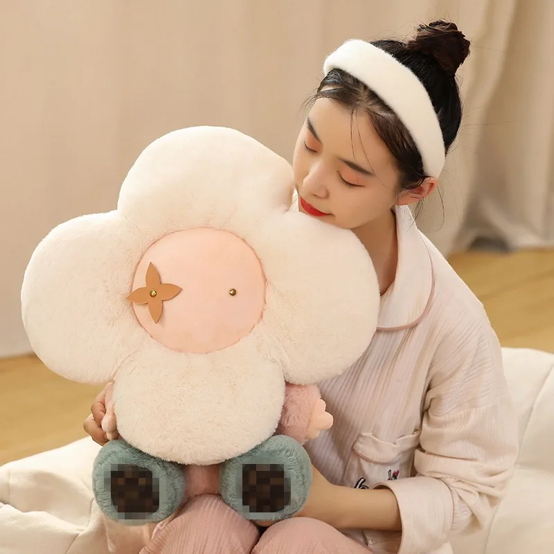 

Creative Sunflower Head Baby Human Body Plush Stuffed Kawaii Flower Pillow Children Toy Room Decoration Christmas Gift For Kids