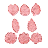 leaf shaped cookie moulds cookie mold set 3d cookie cutters set with food grade pp material mini fondant cake baking mold