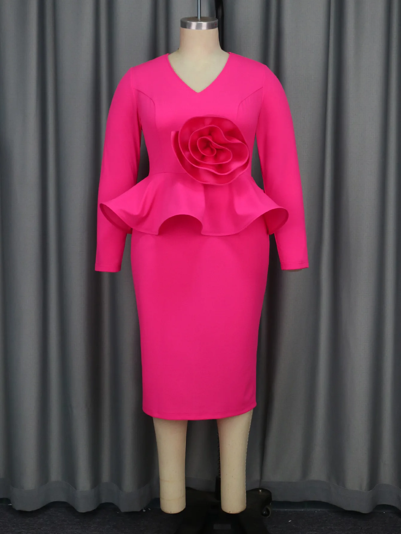 Бальные платья с длинными рукавами для женщин 3D бутон цветка животик скрытый