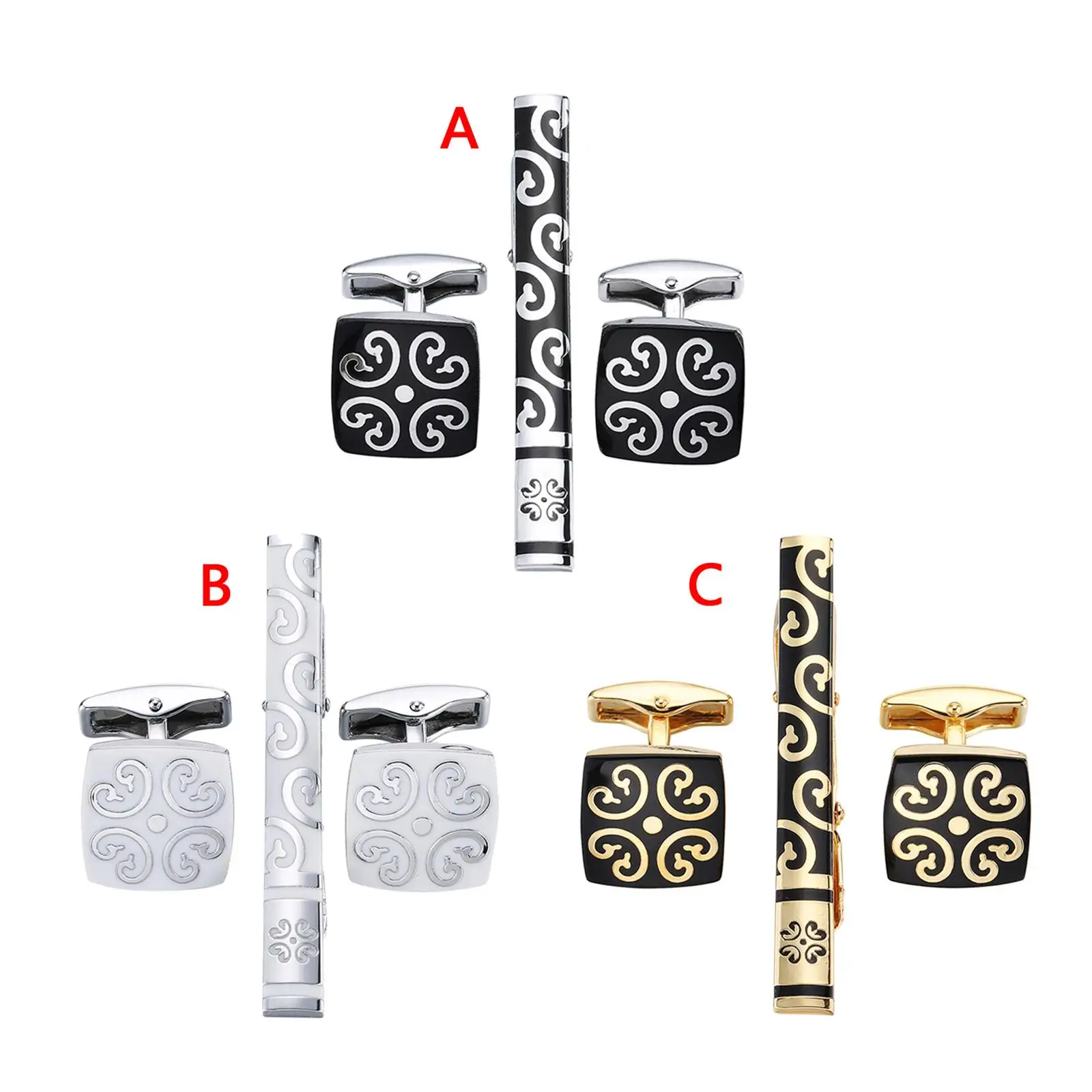 

Elegant Men's Cufflinks Bar Pinch Buttons Suit Business Shirts