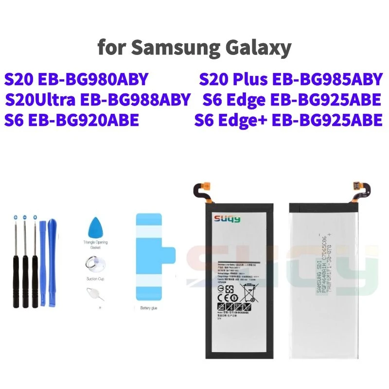 

Rechargeable bateria for Samsung galaxy s6 edge plus sm g920k g920f g920i g920 g925f s 6 edge s20 ultra s20+ Battery Replacement